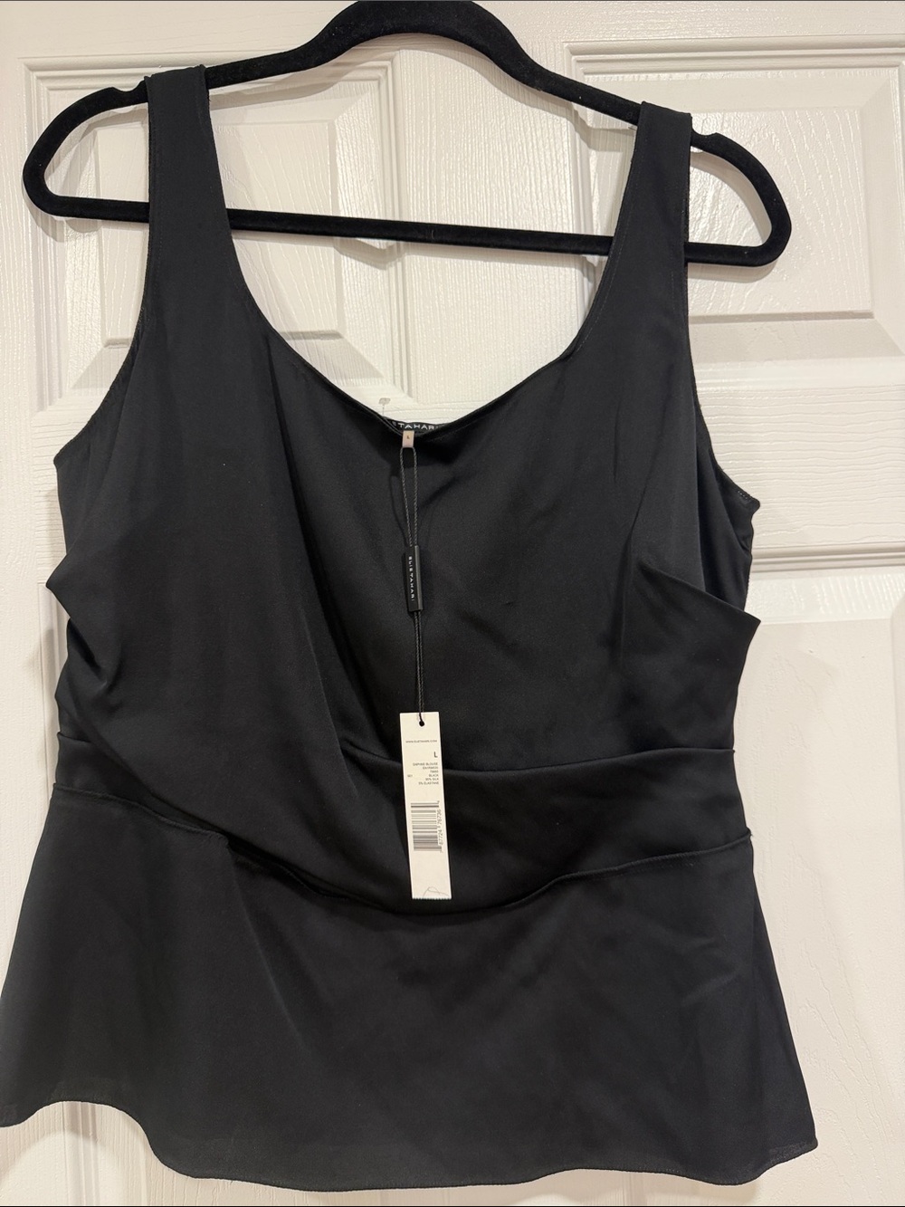 Elie Tahari Black Sleeveless Daphne Blouse Top